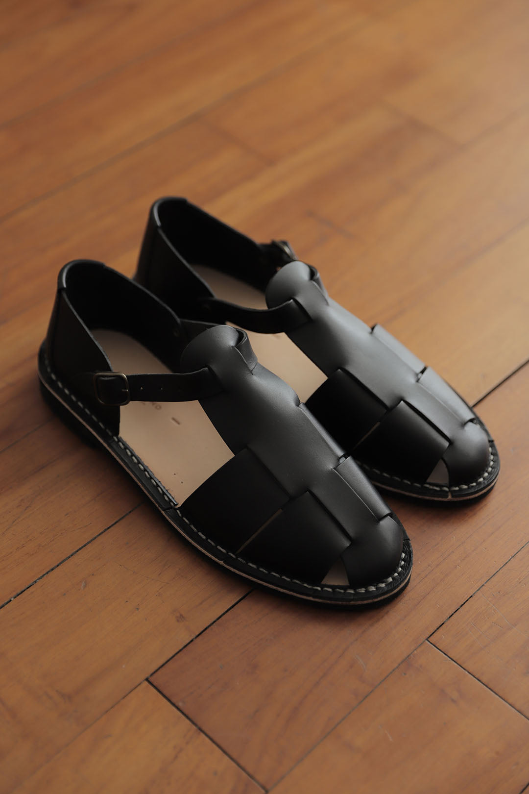 STEVE MONO - Artisanal Sandals 10/11 Long BLACK