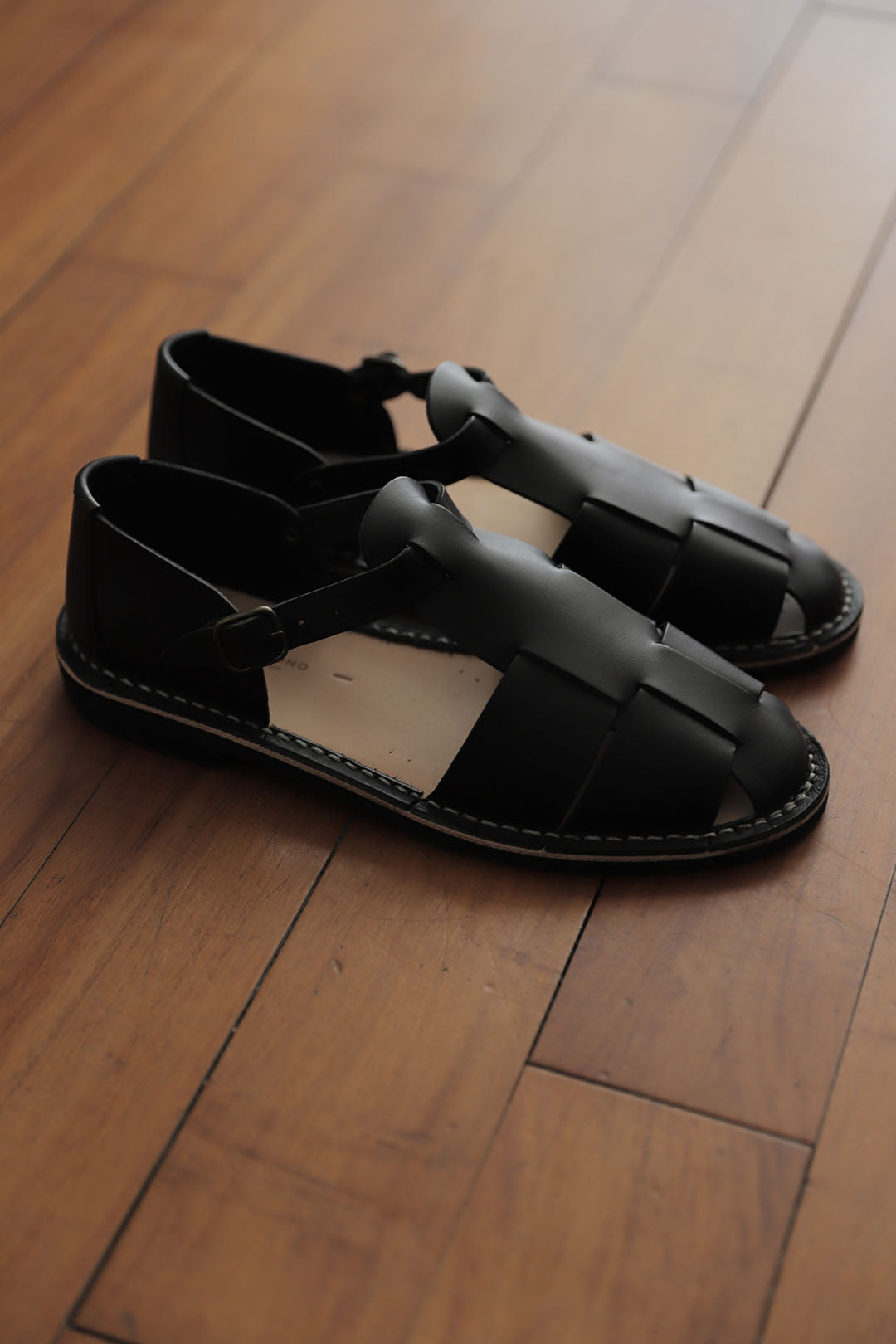 STEVE MONO - Artisanal Sandals 10/11 Long BLACK